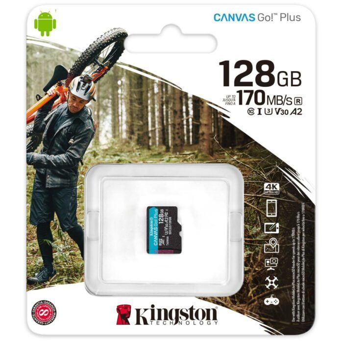 Kingston Memory Card 128GB CANVAS GO PLUS microSD