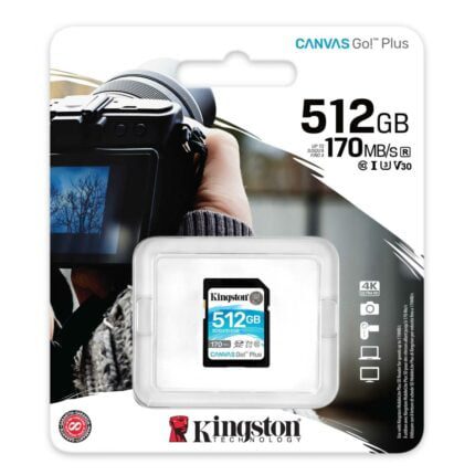 Kingston Memory Card 512GB SDXC Canvas Go Plus 170R C10 UHS-I U3 V30