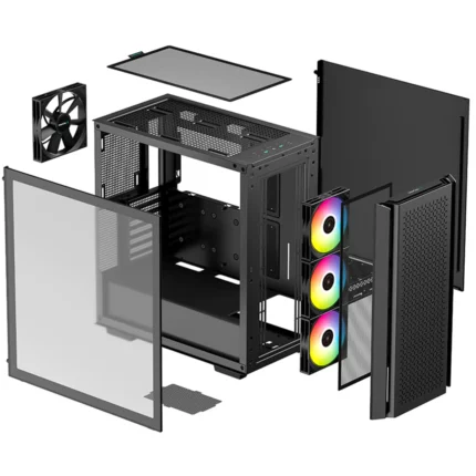DEEPCOOL  CG560 Airflow Focused Mesh Tempered Glass w/ 4 Fans Pre-Installed - Black