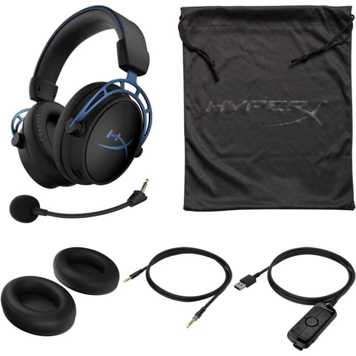 HyperX Cloud Alpha S - 7.1 Virtual Surround Advanced Gaming Headset W/ Detachable Noise Canceling Microphone - Blue
