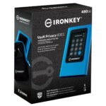 Kingston Ironkey Vault Privacy 80 480GB External SSD Type-C XTS-AES Encrypted Touch Screen FIPS 197