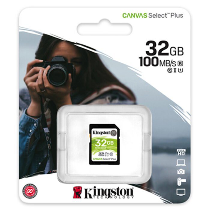 Kingston Memory Card 32GB SDHC Canvas Select Plus 100R C10 UHS-I U1 V10