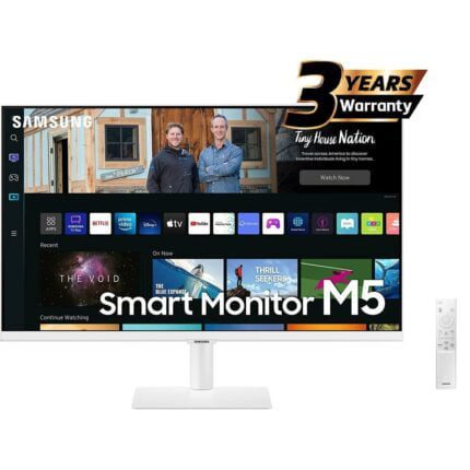 SAMSUNG M5 (BM501) 27" FHD HDR10 Smart Monitor 4ms (GTG),1B Colors & USB Ports - with Netflix, YouTube & Apple TV Streaming - White