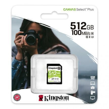 Kingston Memory Card 512GB SDXC Canvas Select Plus 100R C10 UHS-I U3 V30