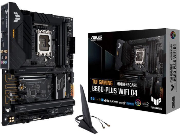 ASUS TUF Gaming B660-PLUS D4 WIFI 6 Intel 12th Gen Motherboard PCIe 4.0 DDR4 2xM.2 slots USB Type-C