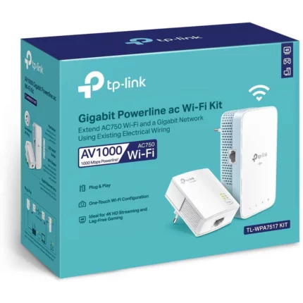 TP-Link TL-WPA7517KIT AV1000 Powerline WiFi Extender Dual Band WiFi, OneMesh Gigabit Port