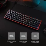 Redragon K628 Pollux 75% Wired RGB Gaming Keyboard 78 Keys w/100% Hot-Swap Socket - Red Switch