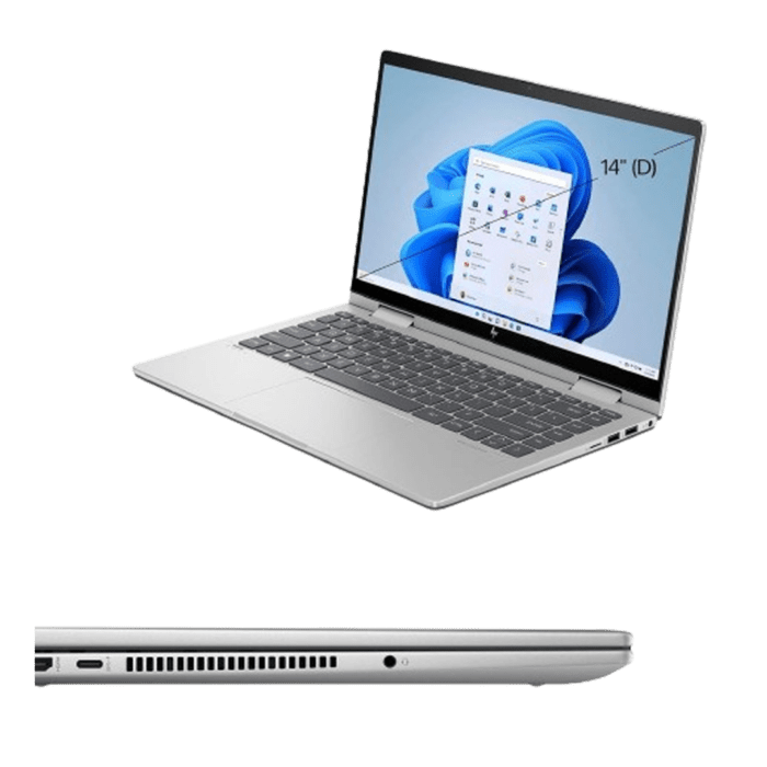 HP Envy x360 2 in 1 14-es0013dx 14" Full HD Display , Core® i5-1335U 13th Gen, 8GB RAM, 512GB SSD, Touch screen – Natural Silver